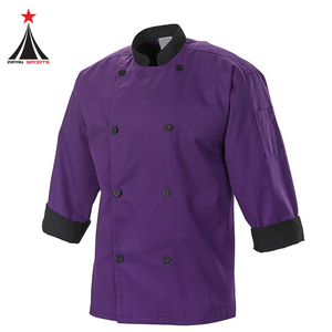 Chaqueta de Chef personalizada de alta calidad, tela de sarga, transpirable, cómoda, Unisex, para restaurante, Bar, uso, precio al por mayor, diferentes diseños - Product Image 1