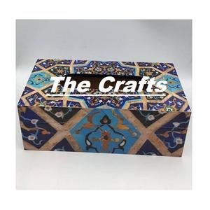 Porte-serviettes en bois couleur noir et or avec boîte à mouchoirs Meena Work pour la maison, l'hôtel et le restaurant - Product Image 2