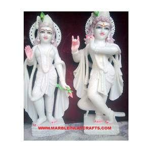 Idol en marbre blanc, Radha Krishna, - Product Image 1