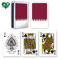 Cartes à Jouer en Plastique Personnalisées avec Drapeau National du Qatar, Design Unique, 58x88mm, 54 Cartes, Finition Mate, Revêtement Spécial pour Marque