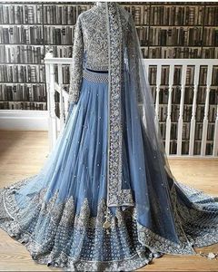 ELEGANT INDIAN/PAKISTANI DESIGN HEAVY EMBROIDERY ON BRIDAL TRAIL LEHENGA ,<b>BLOUSE</b> DRESS Embellished ZARDOZI work for Wedding@2021 - Product Image 1