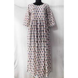 Designer Floral Printed Handmade Ethnic Pure Cotton Kurtis <b>for</b> <b>Women</b>-Modern Casual Party Wear <b>Spring</b> Tunics Floor-Length <b>Dresses</b> - Product Image 1