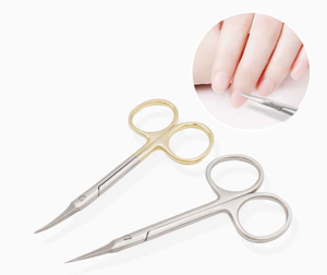 Ciseaux de manucure russes poignée de couleur ciseaux à pointe incurvée coupe-ongles en acier inoxydable durable pour enlever la peau morte - Product Image 2