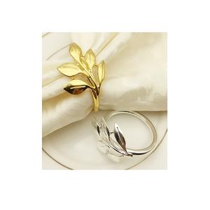 Rond de serviette de mariage classique en métal aluminium avec motif floral Taille et logo personnalisés - Product Image 2