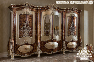 Ensemble de meubles de chambre à coucher super luxueux en métal antique, ensemble de chambre à coucher en bois de bronze sculpté de luxe, vente de meubles de chambre à coucher de luxe - Product Image 3