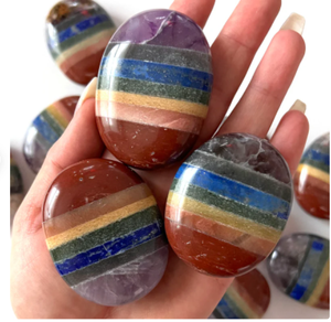 Pierres de palmier pour la guérison des 7 chakras, en pierres de palmier désossées, 7 pierres de palmier - Product Image 4