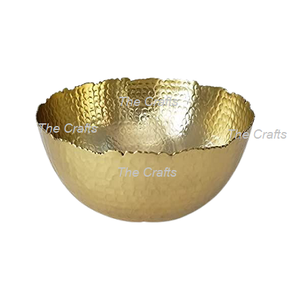 Two Different Sizes Gold Metal Serving Bowl For Kitchenware Use Round Shape Serving Food Fruits Bowls In India - Product Image 6