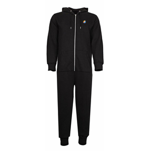 2026 Best Quality Unisex Black 100% Cotton Hooded Winter Onesie for Men and Women - Product Image 3