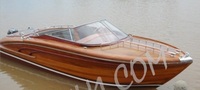 K135 - Yate Deportivo de Madera de Cedro Rojo de Alta Calidad, Barco de 6 Velocidades para Pesca, Turismo y Recreación Acuática, Barco de Madera Premium en Venta