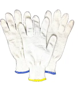 En iyi fiyat beyaz pamuklu eldiven emek koruma tek kullanımlık eldivenler güvenlik el çalışma eldivenleri inşaat için endüstriyel