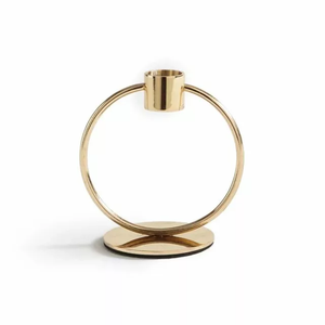 Candelabro de metal con acabado dorado para fiesta de boda, soporte de mesa decorativo, elegante - Product Image 5