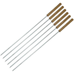 Brochette en acier inoxydable pour barbecue avec poignée en métal - Product Image 2