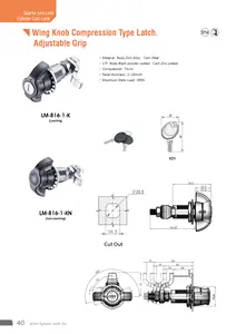 Compression Latches LM-816-1-KN Wing Knob Adjustable Grip Electric Panel Door Industrial Metal Cabinet Cam Lock Southco Style Compression Latch