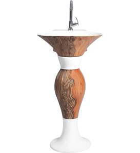 Golden Sanitary Design Ceramic Sanitaryware 10011 Wash Basin Wih Pedestal 450x525mm for Luxurious House. - Product Image 1