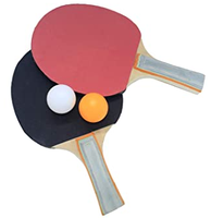 Ensemble de 2 raquettes de tennis de table en bois de peuplier HRM avec balles, design et taille personnalisables, poignée droite, mise au point sur le centre