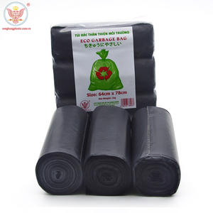 Customizable Black Large PE <b>Trash</b> <b>Bags</b> Heat-Sealed Hotel Garbage <b>Bags</b> Big Side Gusset <b>Household</b> Plastic Vietnam Manufacturing - Product Image 1