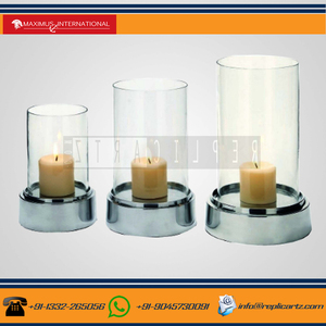 Support à bougie en métal et verre fait main de haute qualité et magnifique |   Porte-bougie chauffe-plat pour mariage, fête, événement, décoration intérieure, centre de table - Product Image 2