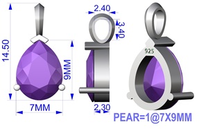 โรสควอตซ์ลูกแพร์รูปร่าง14มิลลิเมตรเงินสเตอร์ลิงชุบทองจี้ - Product Image 5