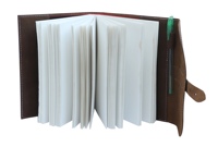 Carnet de notes marron en cuir véritable rechargeable fait à la main journal de voyage papier coton recyclé 120 Pages vierges petite ceinture verrouillée