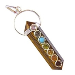 Best Quality Tiger Eye Pendant Wholesale Natural <b>Healing</b> <b>Crystal</b> Gemstone Agate Tiger Eye Double Point Chakra Pendants <b>Necklace</b> - Product Image 2