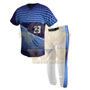 Men's Custom Sublimated 100% Polyester Baseball Uniform Shirts V-neck Quick Dry Breathable Red Top Short Sleeves Full Front - Product Image 2