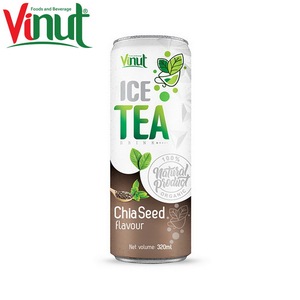 Boîte de 320ml de VINUT sans sucre (en conserve) Thé glacé vert avec saveur de graines de chia dans le répertoire du fabricant au Vietnam - Product Image 1
