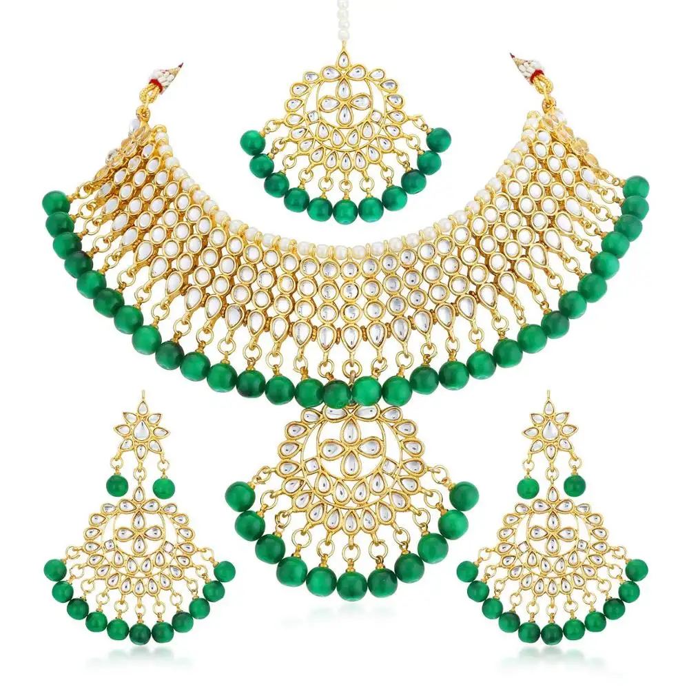 Kundan polki designer de cobre exclusivo, atacado, pérola indiana kundan polki moda imitação jóias artificial para mulheres