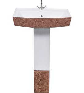 Intérieur Extérieur Premier Choix Céramique Sanitaire 10005 Lavabo Avec Piédestal 450x525mm pour usage commercial. - Product Image 2