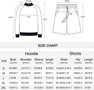 Tenue de sport pour hommes, ensemble 2 pièces, sweat-shirt, veste à fermeture éclair, pull athlétique et Shorts décontractés avec poches - Product Image 2