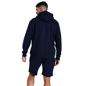 Sweat à capuche avec poches de style kangourou pour hommes, vêtement chaud d'hiver, de couleur bleu marine, tenue décontractée, - Product Image 3