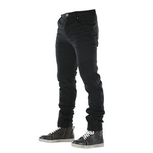 กางเกงยีนส์ขี่มอเตอร์ไซด์สีดำสำหรับผู้หญิงกางเกงยีนส์สไตล์ยับย่นสไตล์ยุโรป EN17092 - Product Image 1