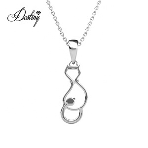 Pendentif Kitty Tail Daisini orné de cristaux <span class=keywords><strong>Swarovski</strong></span> plaqué <span class=keywords><strong>or</strong></span> 18 carats bijoux délicats pour cadeau ou fête - Product Image 6