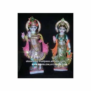 Sculpture religieux Radha Krishna, résine - Product Image 1