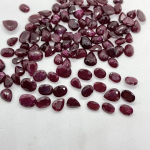 Chất lượng thương mại tự nhiên phi <span class=keywords><strong>Ruby</strong></span> Loose đá quý 5x7-8x10mm <span class=keywords><strong>Dark</strong></span> <span class=keywords><strong>Red</strong></span> oval Pear cắt cho nhiệt hiệu chuẩn đồ trang sức làm - Product Image 2