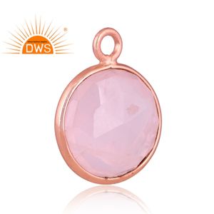 Fabricant de bijoux de charme de pierres précieuses de quartz rose naturel en argent sterling 925 - Product Image 2