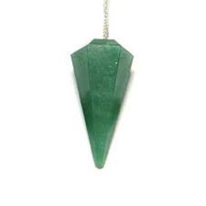Cristaux naturels vert Aventurine cône à facettes pendule Chakra en pierres précieuses de meilleure qualité pour la guérison, le reiki, la radiesthésie; Moi - Product Image 5
