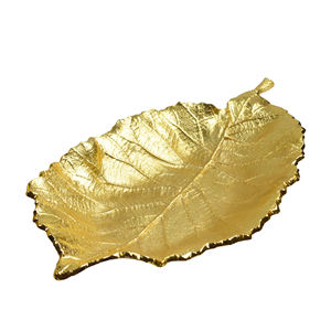 Ensemble de plateaux de service en forme irrégulière, finition plaquée et en forme irrégulière, avec Design de feuille, ensemble de remorquage pour le Restaurant à domicile et la décoration d'hôtel - Product Image 3