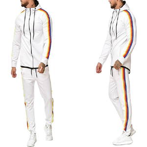 Chándal deportivo de marca para hombre, ropa deportiva para trotar, gimnasio, con cremallera, Pansts informales, conjunto elástico de primavera - Product Image 2