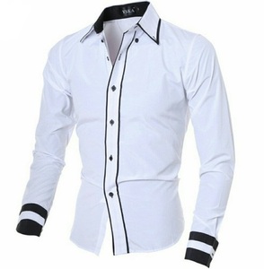 Chemise décontractée bleue tendance, style anglais, col rabattu, anti-froissement, anti-boulochage, 100% coton flanelle, manches longues, pour homme - Product Image 2