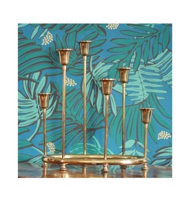 VINTAGE LAITON CINQ BOUGEOIR EN CERCLE PAR BRASSWORLD INDE - Product Image 1
