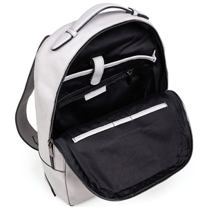 Sac à dos pour ordinateur portable en cuir véritable blanc de qualité supérieure pour femme, motif léopard, bandoulière arquée, idéal pour l'extérieur - Product Image 4