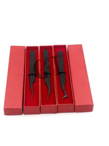 Volume de botte professionnel Plasma noir 45 degrés Fiber pointe Isolation Extension de cils pince à épiler Instrument de beauté en acier inoxydable - Product Image 3