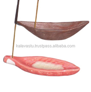 Quemador de incienso de cerámica pintado a mano y soporte Agarbatti Stand con quemador de aroma Ash Catcher para palo de incienso y cono - Product Image 2