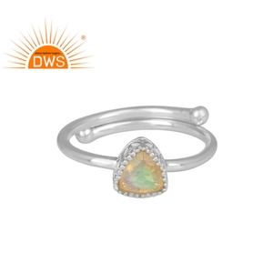 ทำด้วยมือปรับ925เงินแหวนนามธรรมผู้ผลิตเครื่องประดับธรรมชาติเอธิโอเปียโอปอลแหวนเครื่องประดับ - Product Image 1