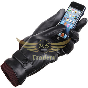 Hiver hommes peau de cerf cuir homme chaud doux couture conception hommes mitaines gants intérieur laine doublure logo personnalisé de haute qualité - Product Image 4