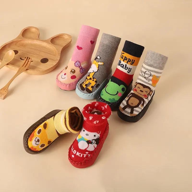 Cmax Baby Socks Shoes Toddler Floor Socks Shoes Thick Long Tube Antiskid Cartoon Shoes