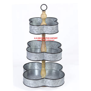Bandeja galvanizada de metal de 3 niveles hecha a mano con diseños de parque personalizables de acabado antiguo para almacenamiento de alimentos de granja - Product Image 5
