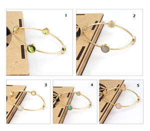 Bracelet à quartz blanc en or véritable, nouveau style, briolette découpé, personnalisé, bon prix, fait à la main, 4 pierres, vente en gros - Product Image 2