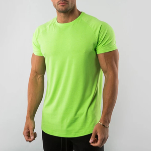 Camiseta con dobladillo curvo para hombre, prenda de vestir, de alta calidad, 95% algodón, 5% licra, con abertura lateral, venta al por mayor - Product Image 3