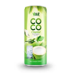 Pulpa mezclada de agua de coco Original, bebida enlatada personalizada Oem de 320 ml, buena para la salud